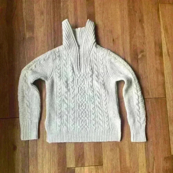 Happily Grey Sweater‎ Turtleneck 1/4 zip Sz M Cozy Cottagecore Academia Boho - Picture 1 of 6